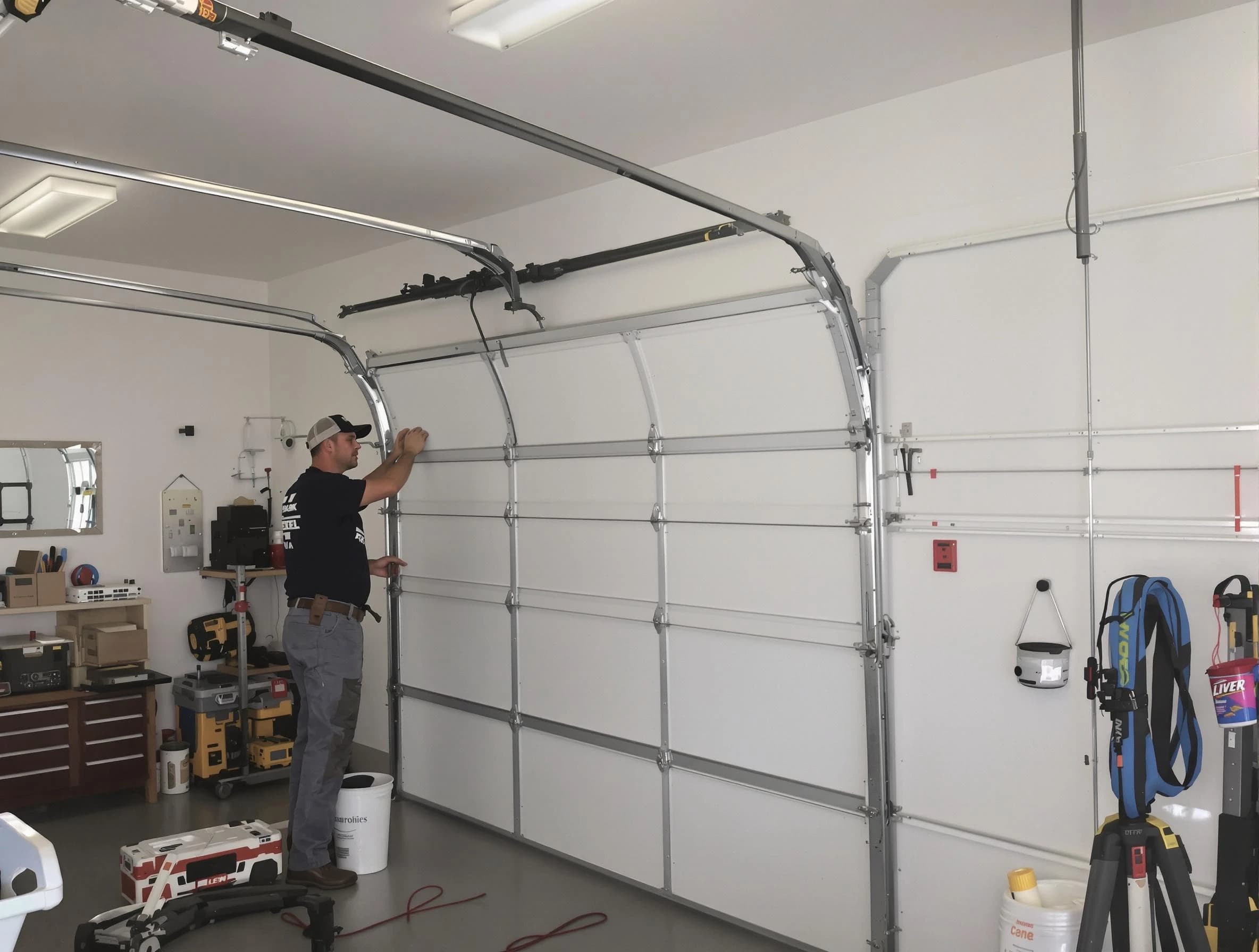 Shawnee Garage Door Repair team installing new garage door in Shawnee