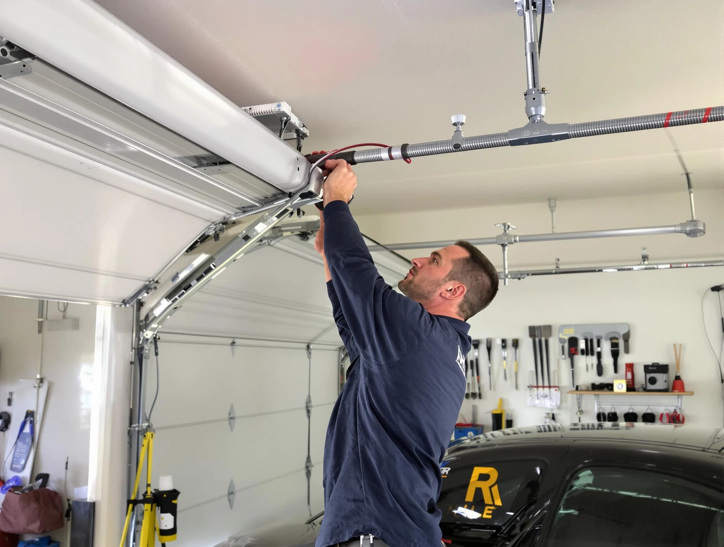 Shawnee Garage Door Repair technician performing garage door cable repair in Shawnee