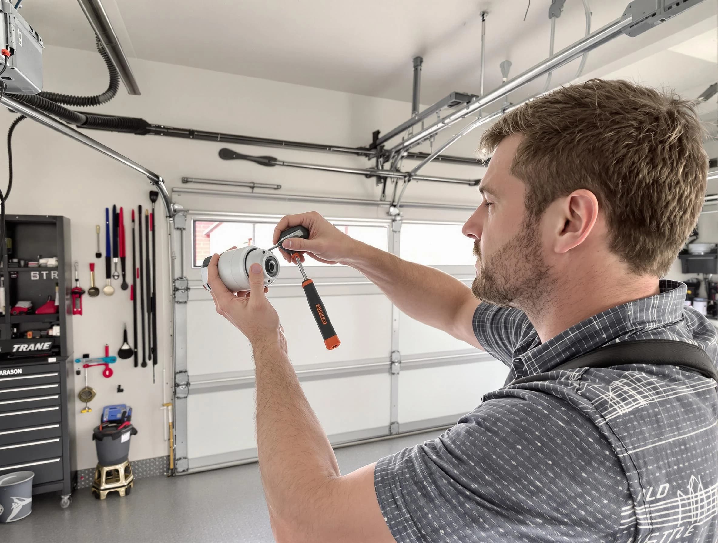 Garage door opener repair service by Shawnee Garage Door Repair in Shawnee