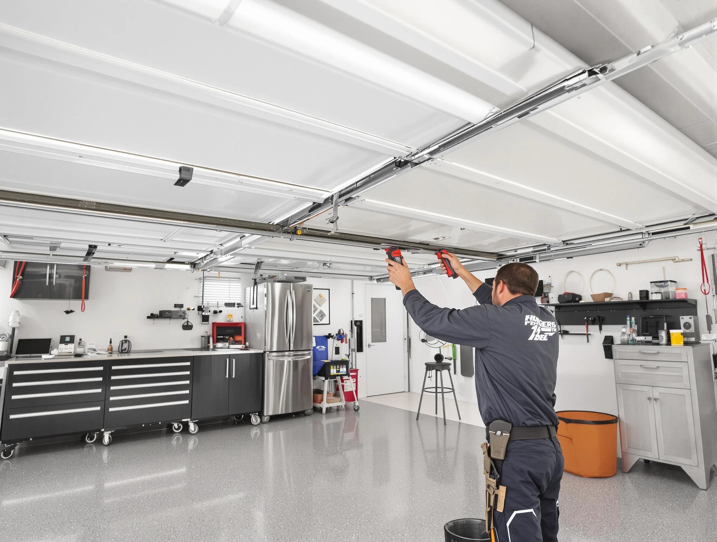Overhead garage door repair service by Shawnee Garage Door Repair in Shawnee