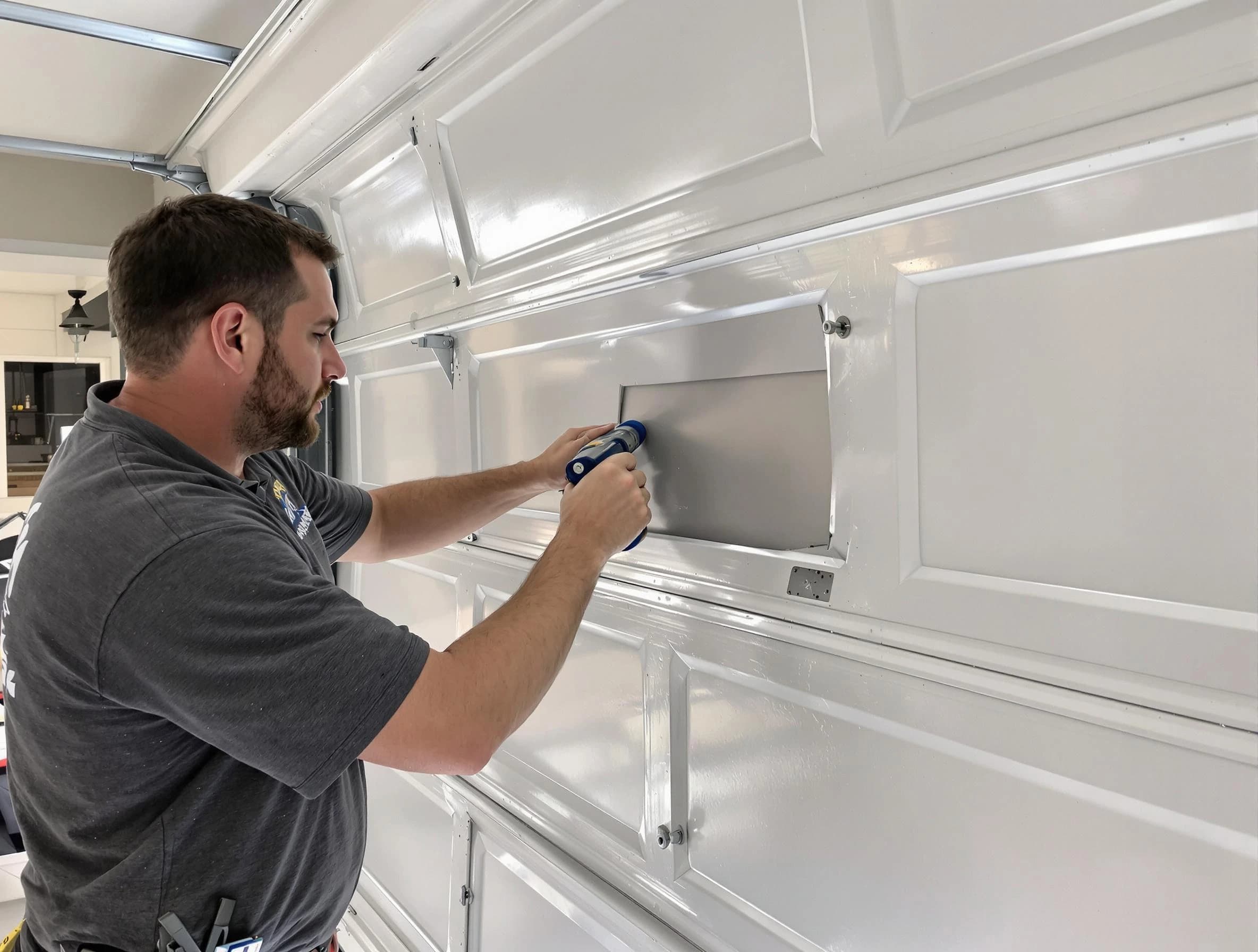 Garage door panel repair by Shawnee Garage Door Repair in Shawnee