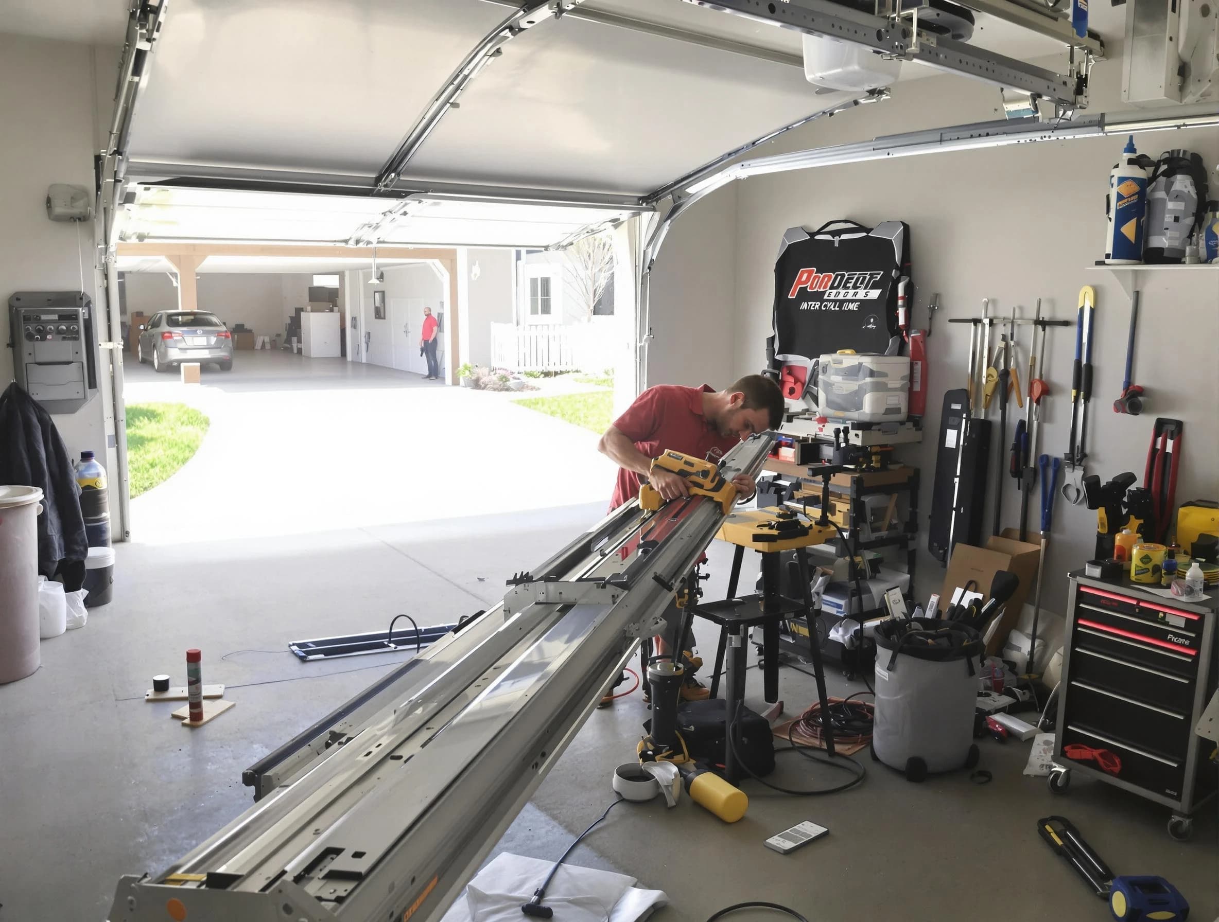 Shawnee Garage Door Repair expert performing track repair in Shawnee