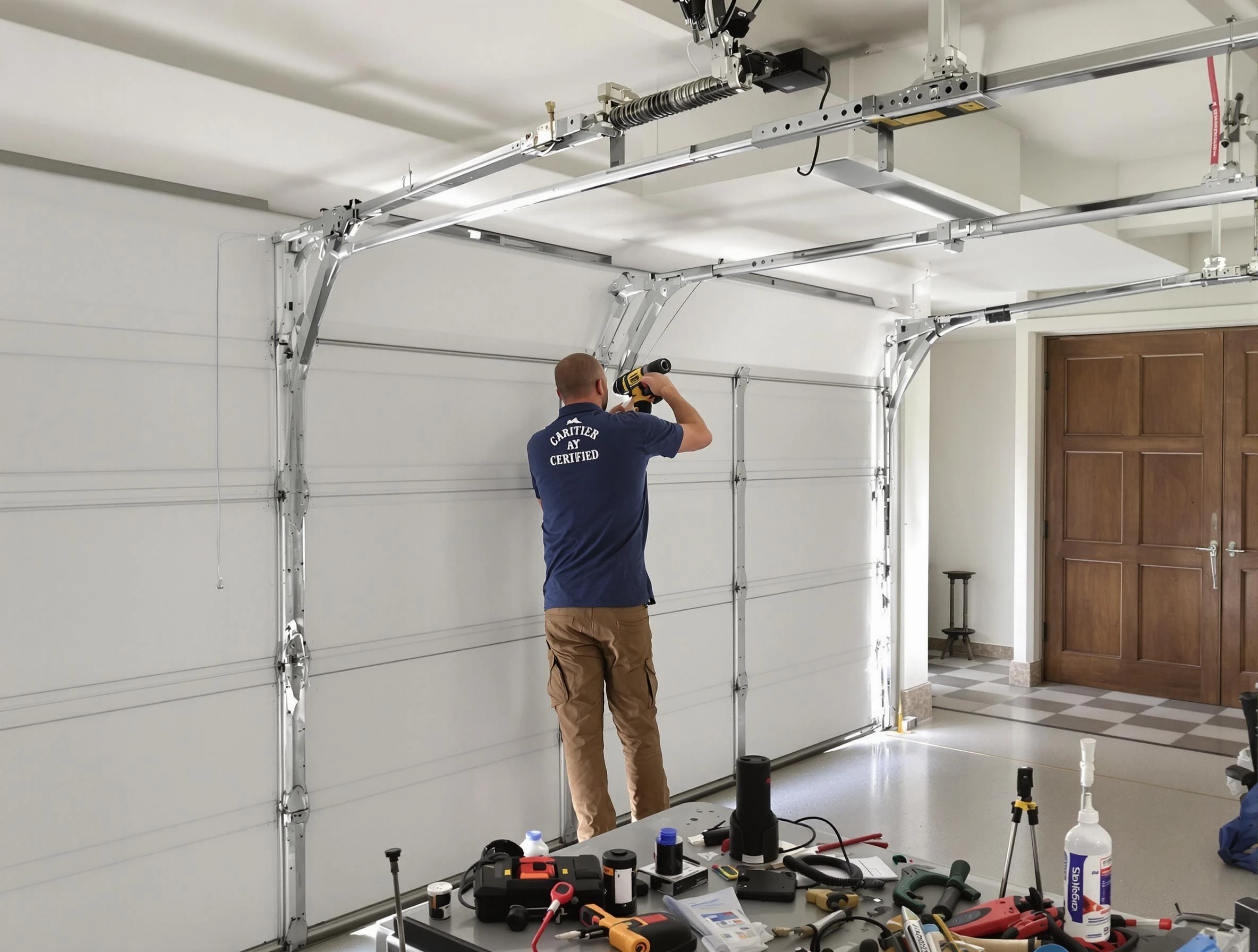 Shawnee Garage Door Repair certified technician performing precision garage door repair in Shawnee