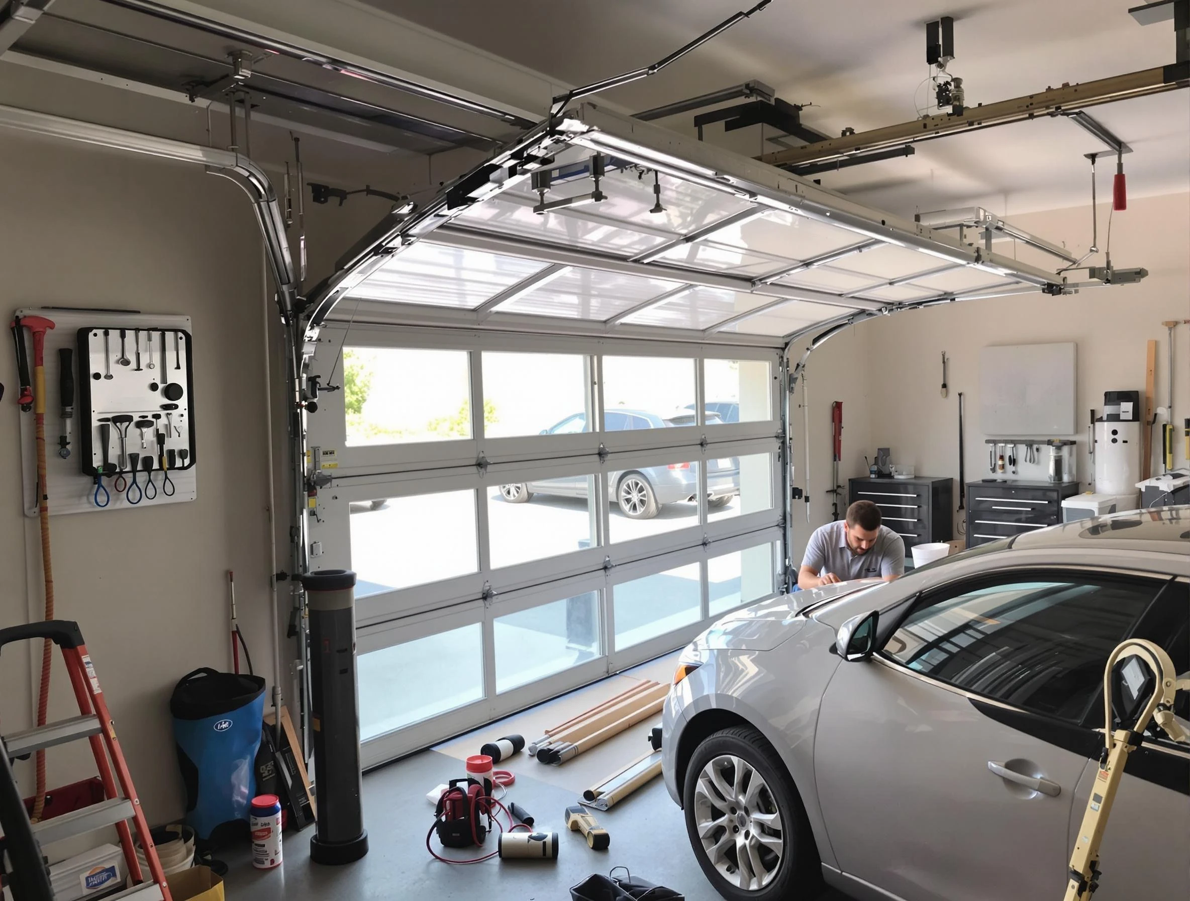 Garage door noise reduction service by Shawnee Garage Door Repair in Shawnee