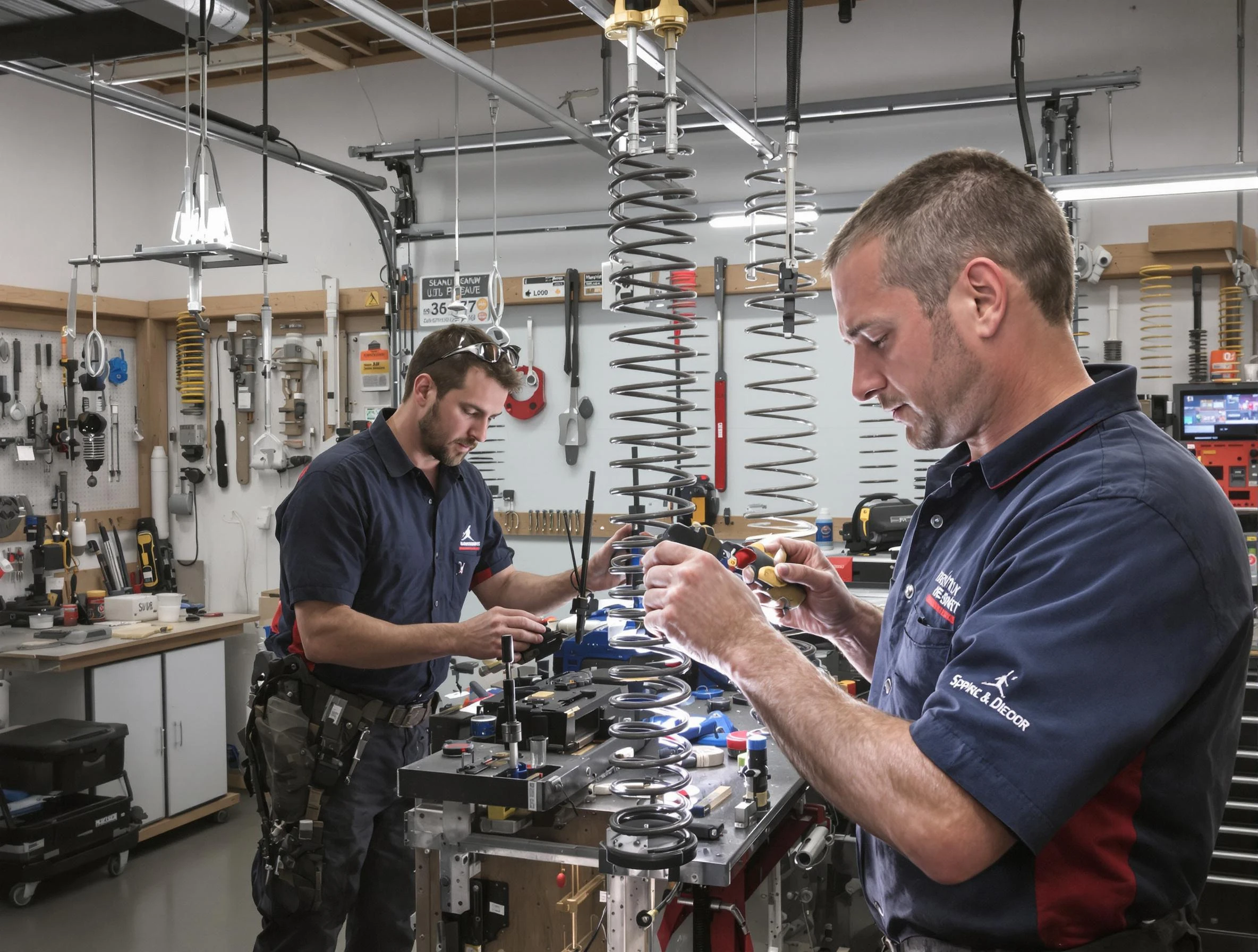 Garage door spring repair service by Shawnee Garage Door Repair in Shawnee